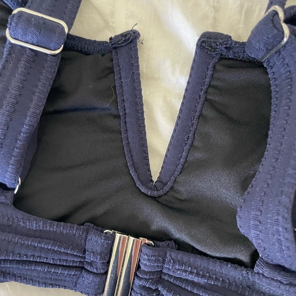 Cupshe Blue Ribbed Swim Bra - Picture 7 of 8